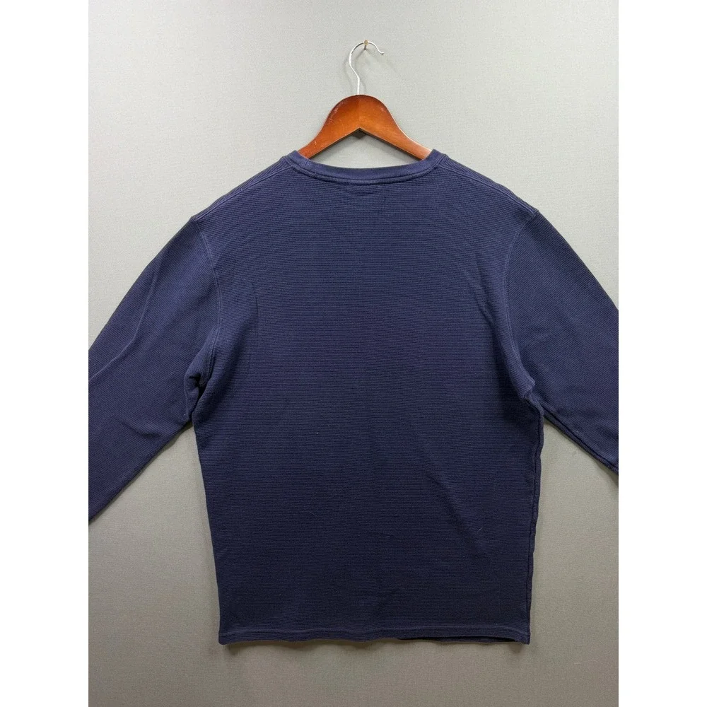 Polo Ralph Lauren Sleepwear Shirt Mens Navy Blue Waffle Knit Thermal Large - Picture 6 of 7